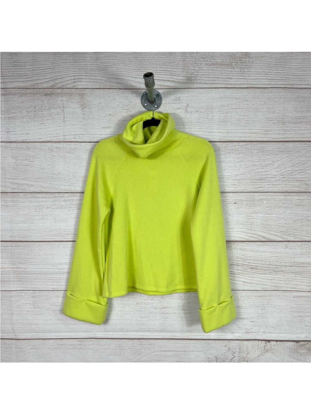 Anthropologie En Elly Women's Neon Fleece Turtleneck Sweater Size Small